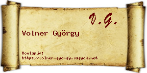 Volner György névjegykártya