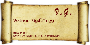 Volner György névjegykártya